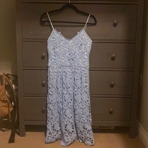 Baby blue lace midi dress size M